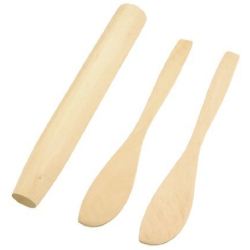 Rolling Pastry Boards Pin Set - 3 in 1 Wooden Stick Dumplings Wrapper Skin Maker